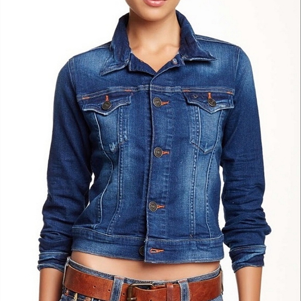 True Religion "Dusty Western Trucker Jacket" Blue Jean Denim | Women's Size XS